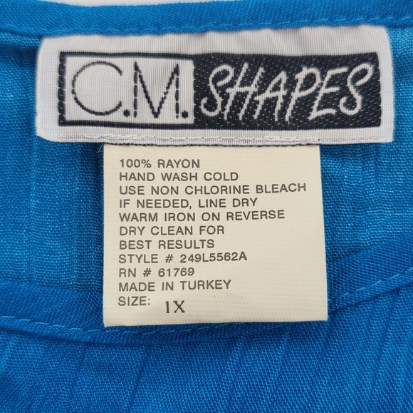 C.M Shapes Women's Maxi Dress Sleeveless Teal Embroidered Design Size 1x NWT - Picture 4 of 6